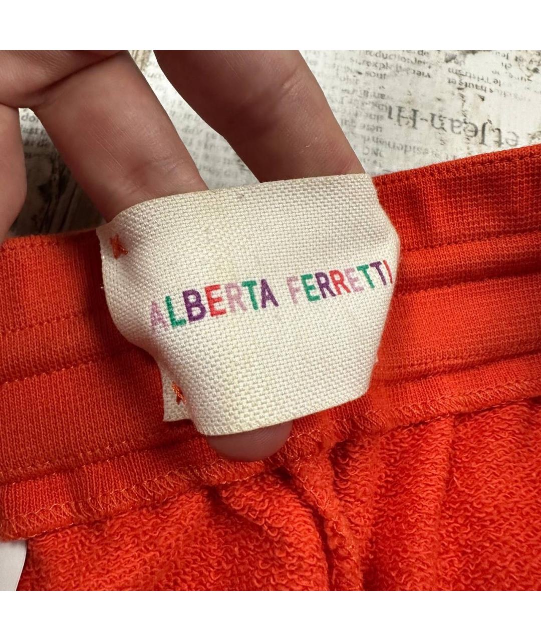 ALBERTA FERRETTI Оранжевые хлопковые шорты, фото 3