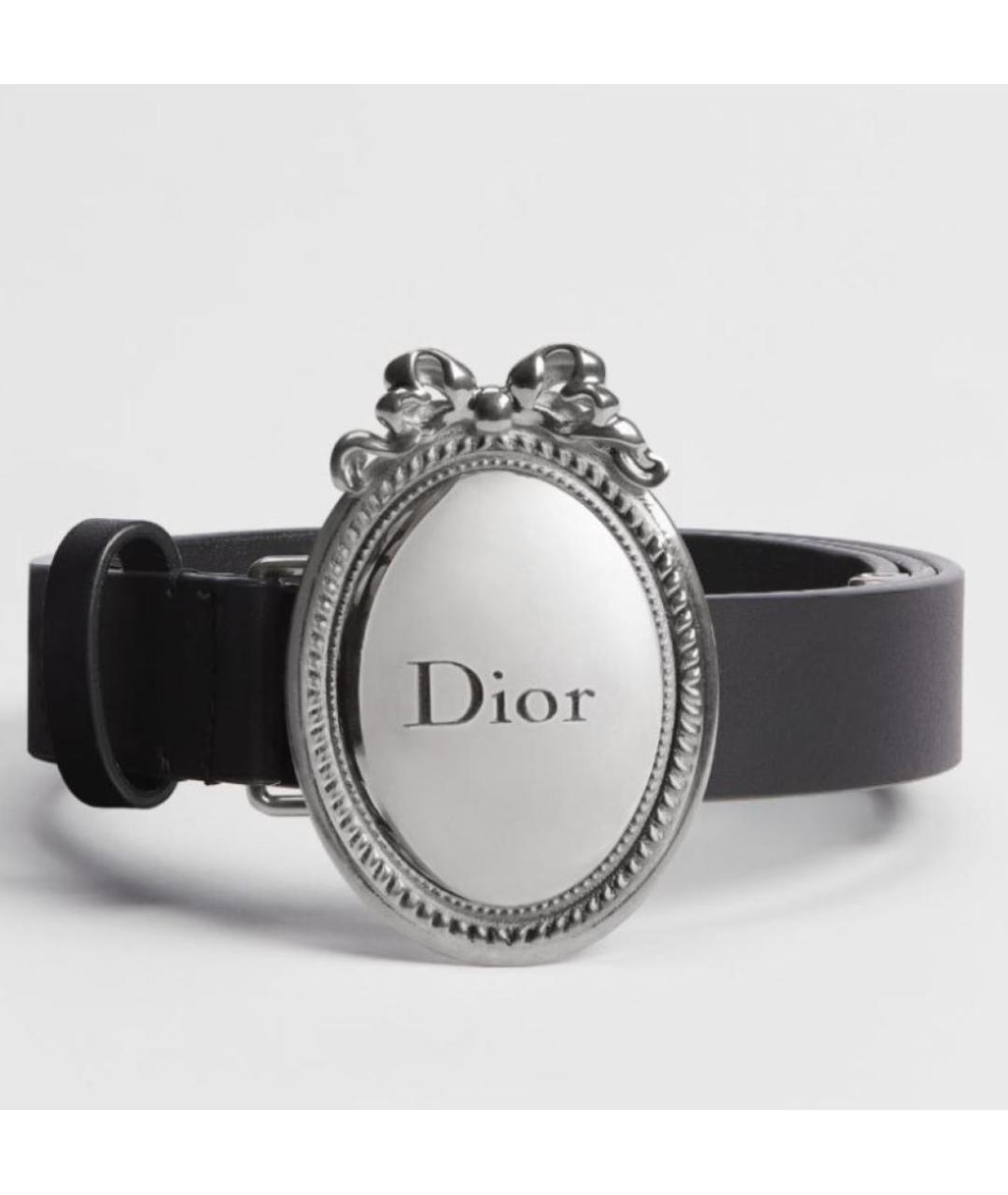 CHRISTIAN DIOR Черный кожаный ремень, фото 4