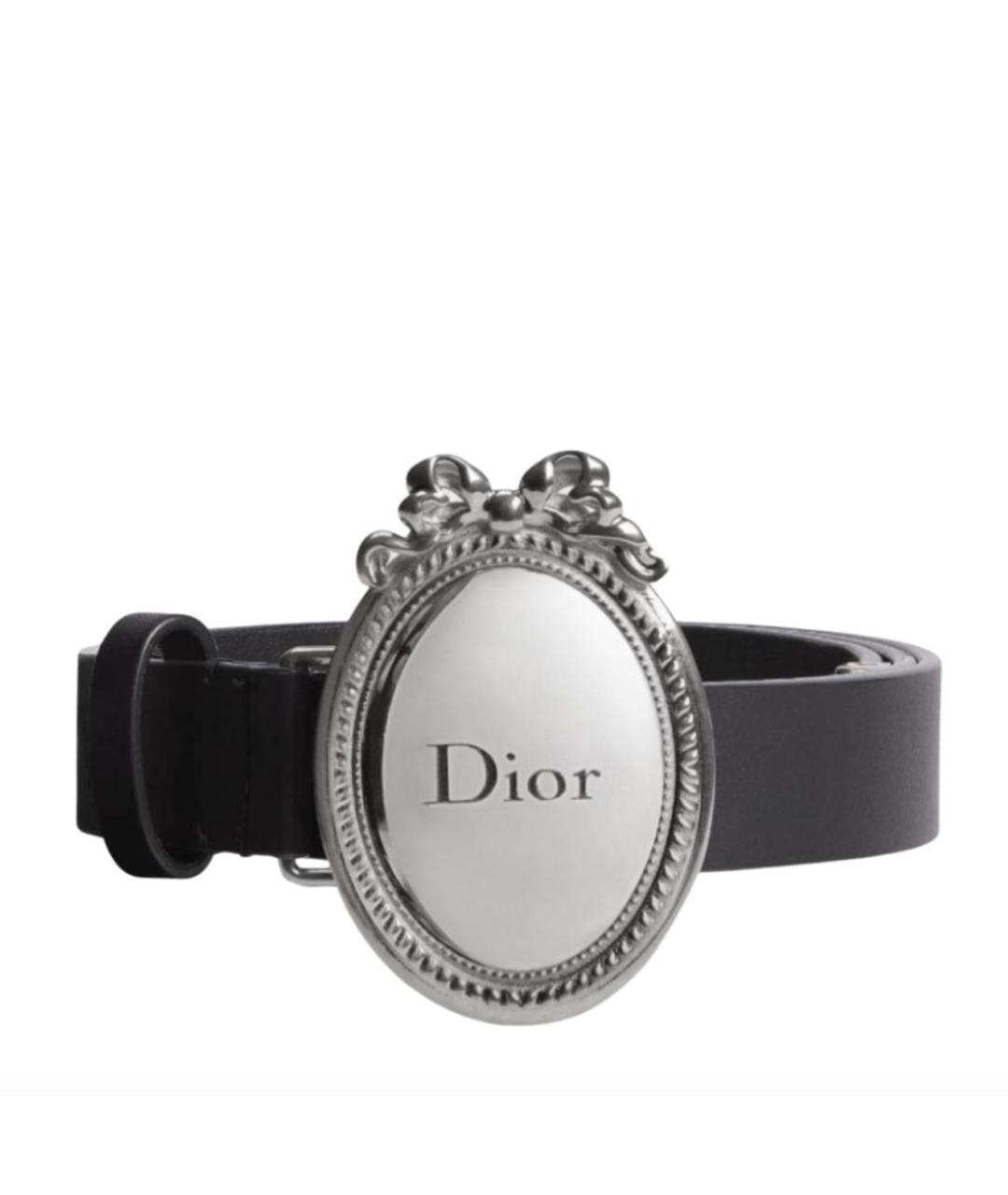 CHRISTIAN DIOR Черный кожаный ремень, фото 1