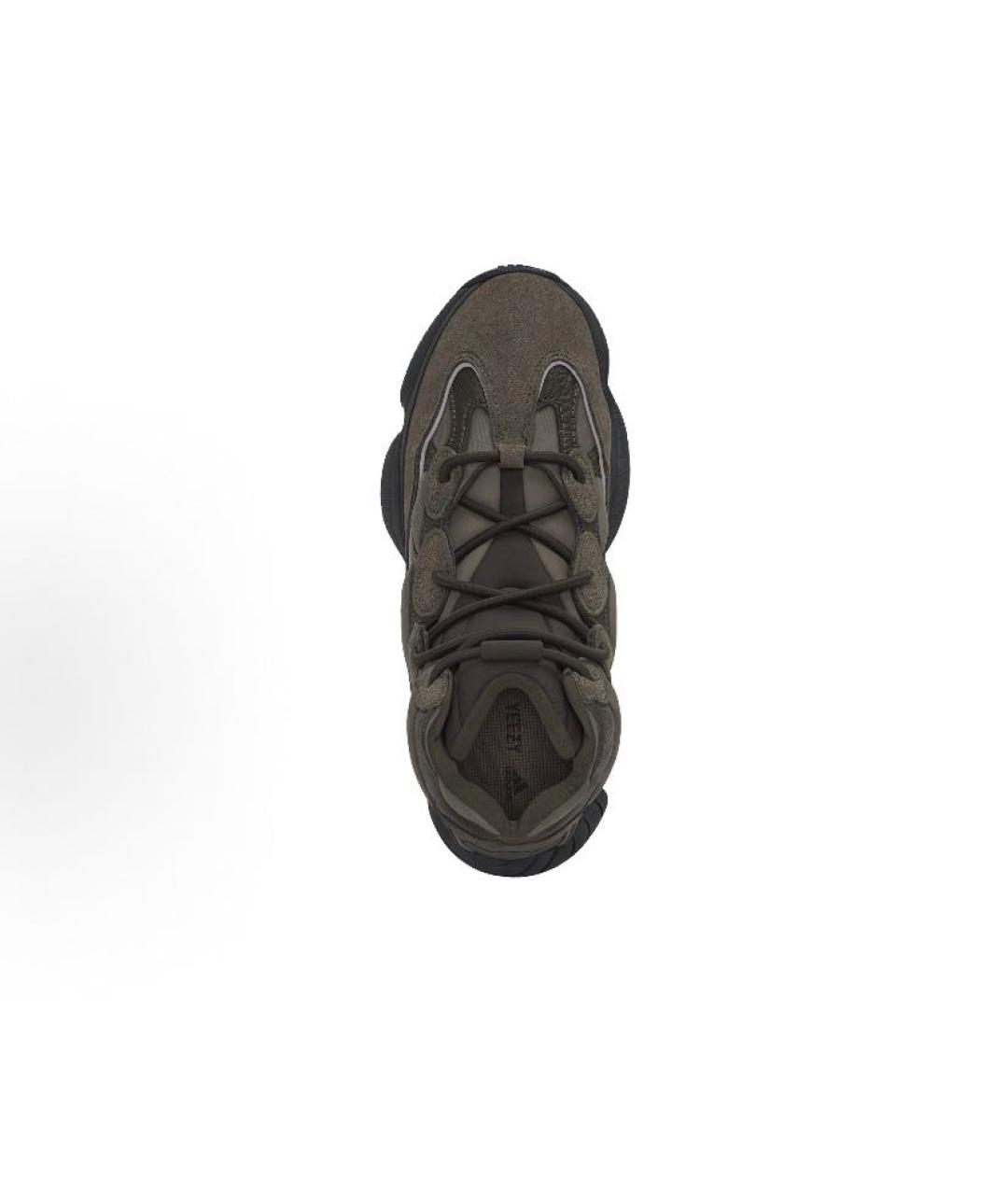 ADIDAS YEEZY Коричневые замшевые высокие кроссовки / кеды, фото 4
