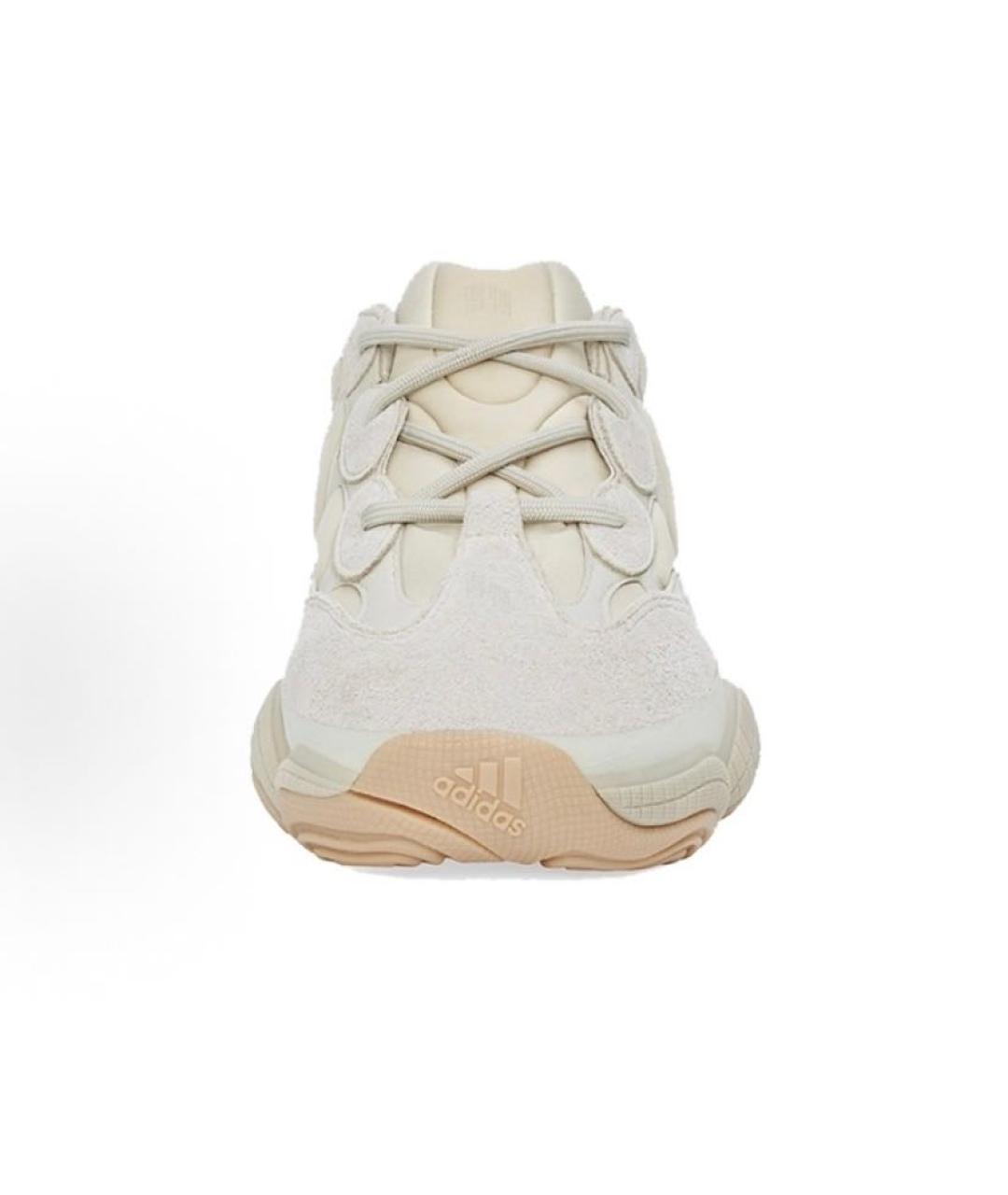 ADIDAS YEEZY Бежевые замшевые низкие кроссовки / кеды, фото 3