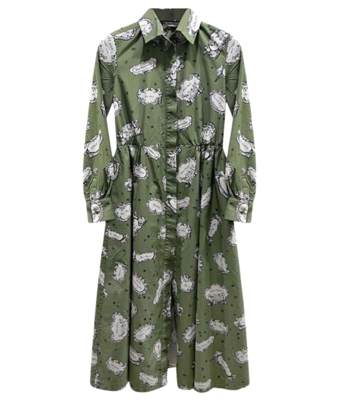 MAX MARA Зеленое хлопковое повседневное платье, фото 1