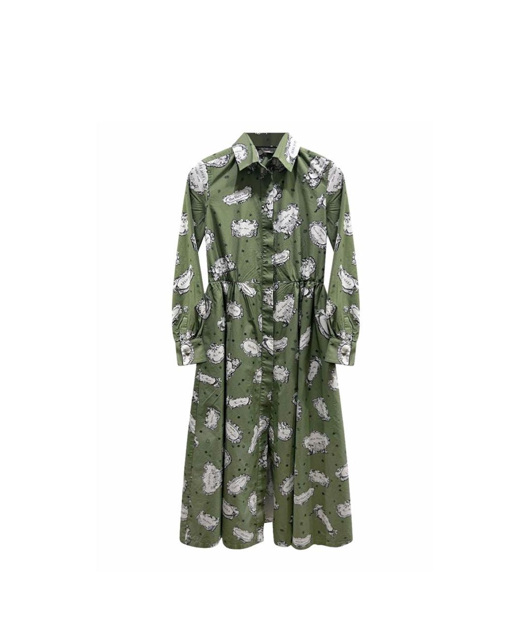 MAX MARA Зеленое хлопковое повседневное платье, фото 7