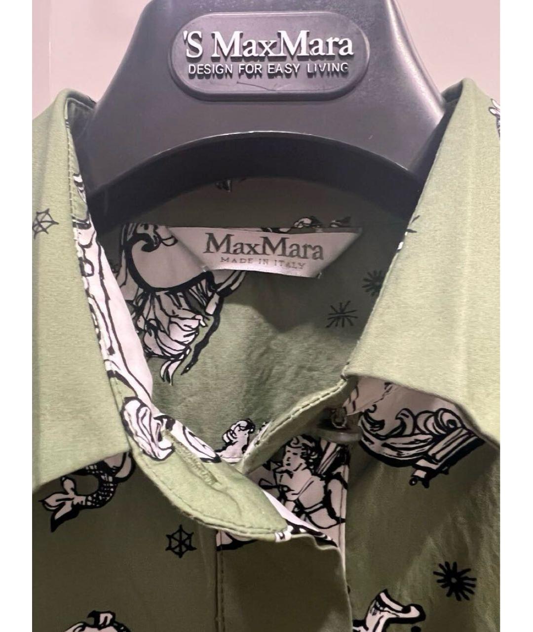 MAX MARA Зеленое хлопковое повседневное платье, фото 3