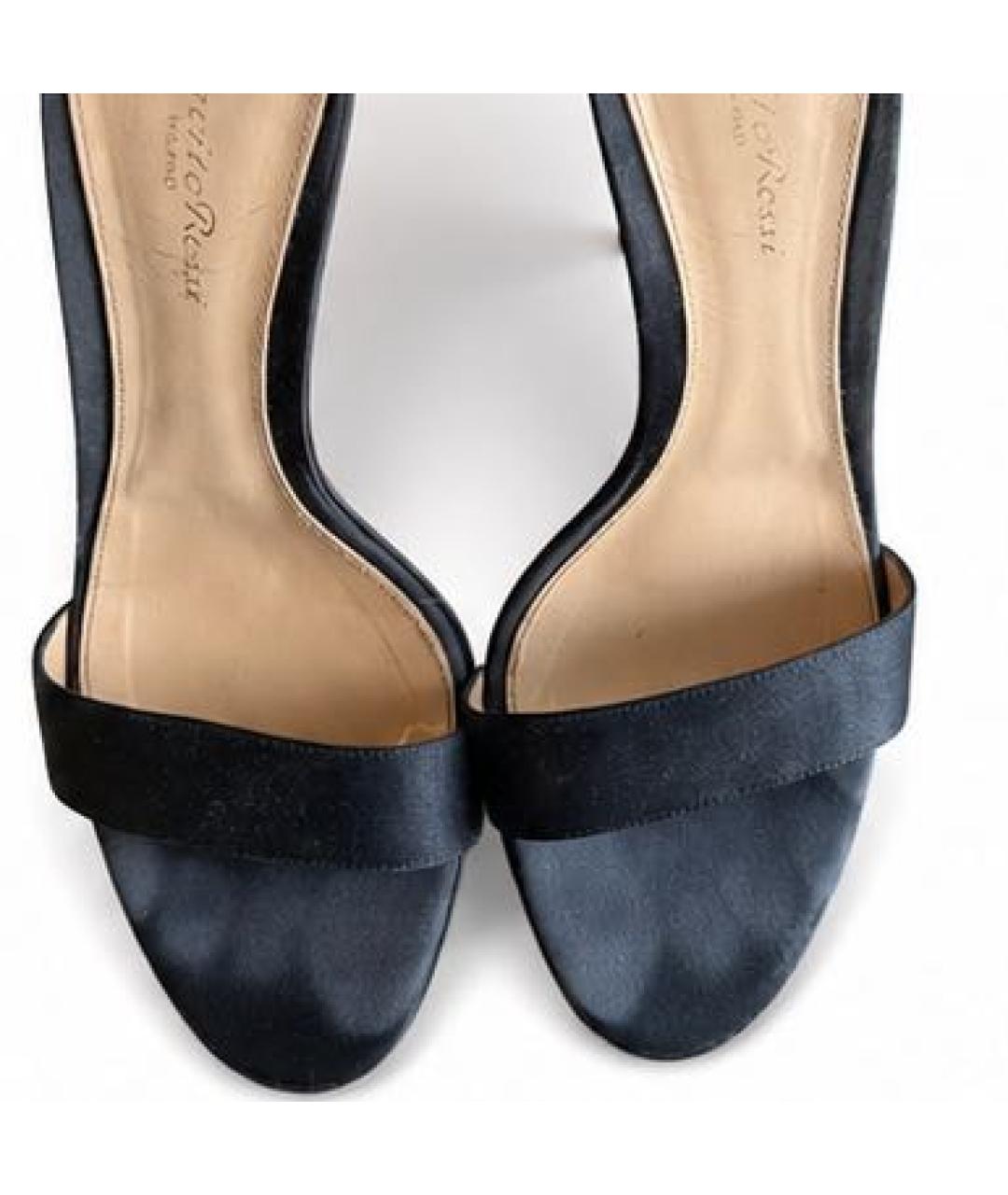 GIANVITO ROSSI Черные текстильные босоножки, фото 3