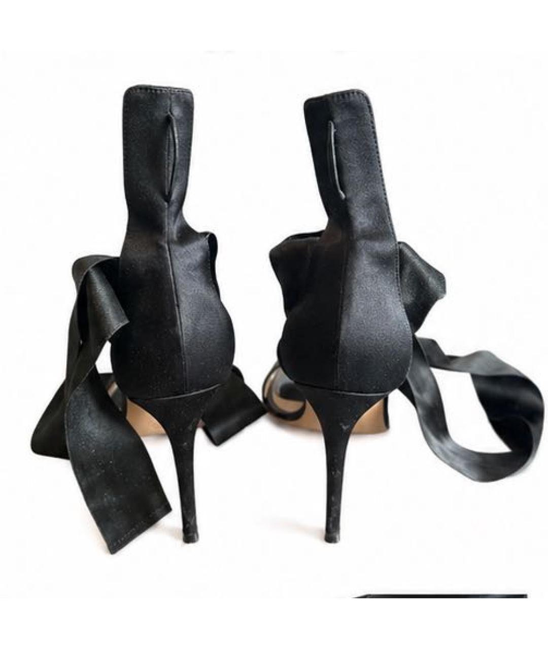 GIANVITO ROSSI Черные текстильные босоножки, фото 4