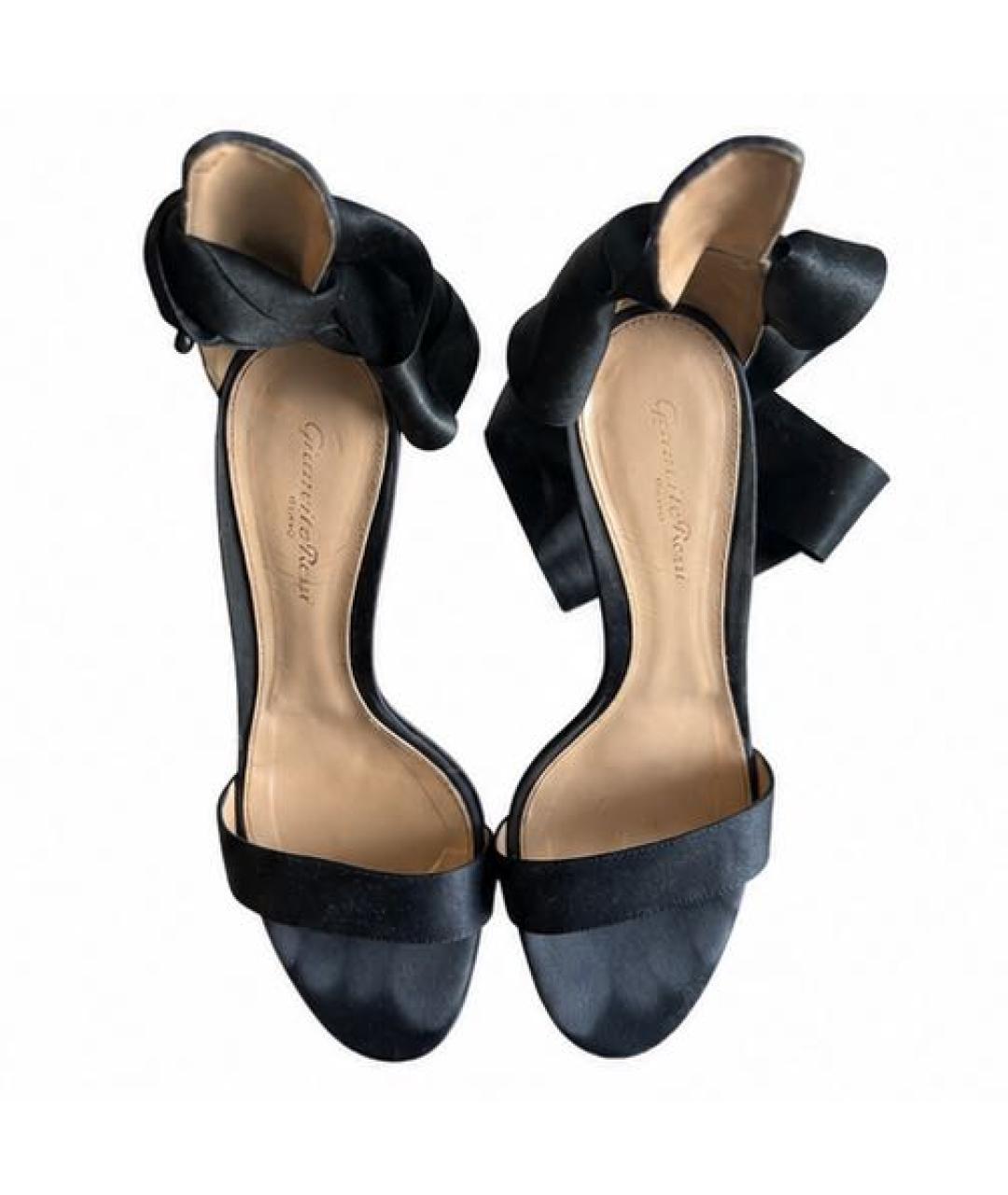GIANVITO ROSSI Черные текстильные босоножки, фото 2