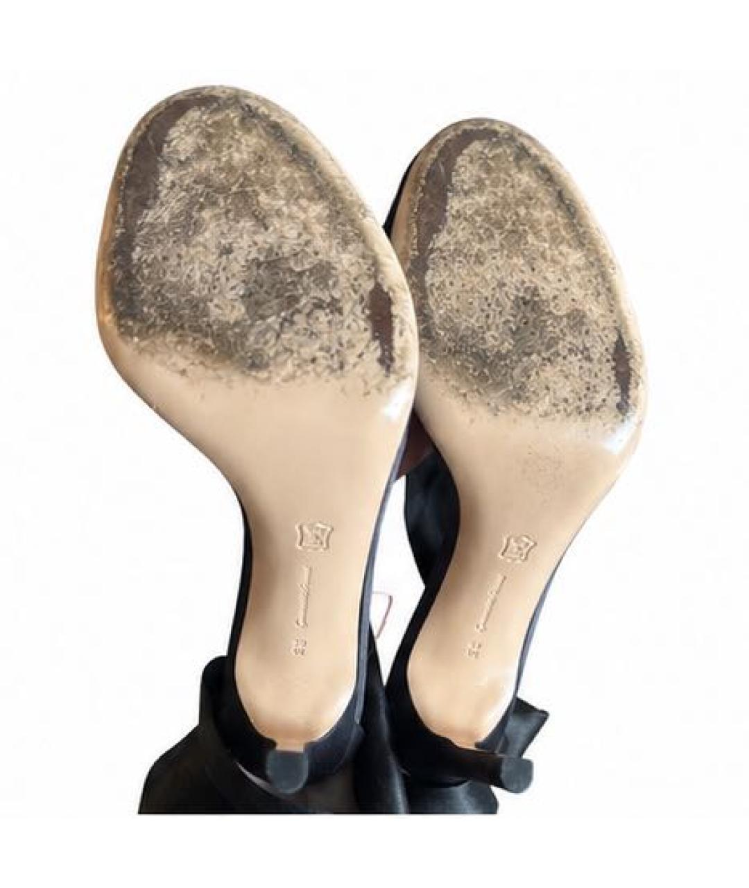 GIANVITO ROSSI Черные текстильные босоножки, фото 6