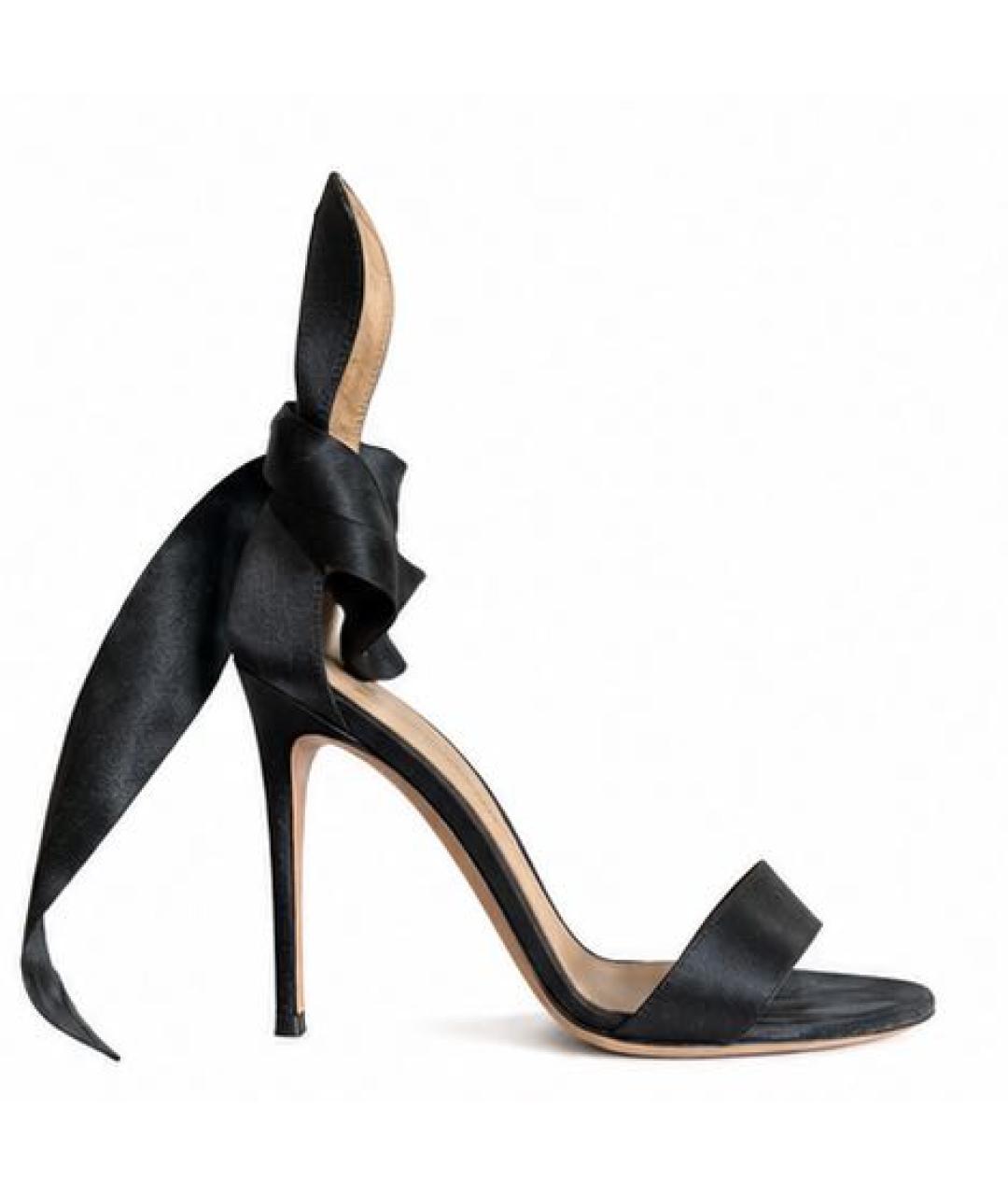 GIANVITO ROSSI Черные текстильные босоножки, фото 1