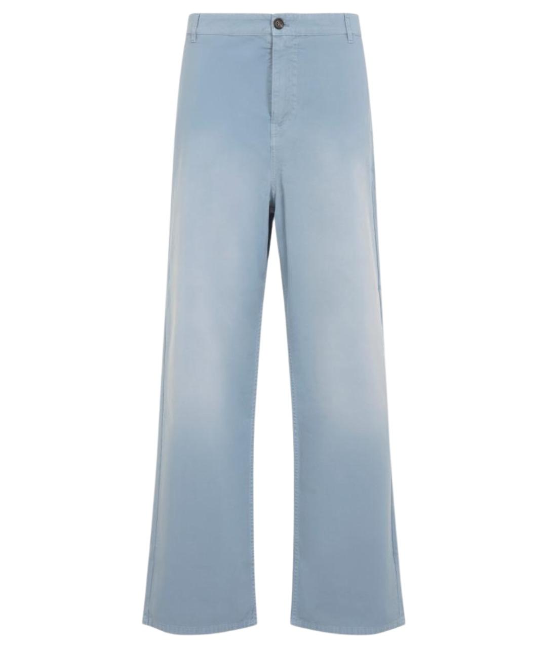 MIU MIU Голубые хлопковые прямые джинсы, фото 1