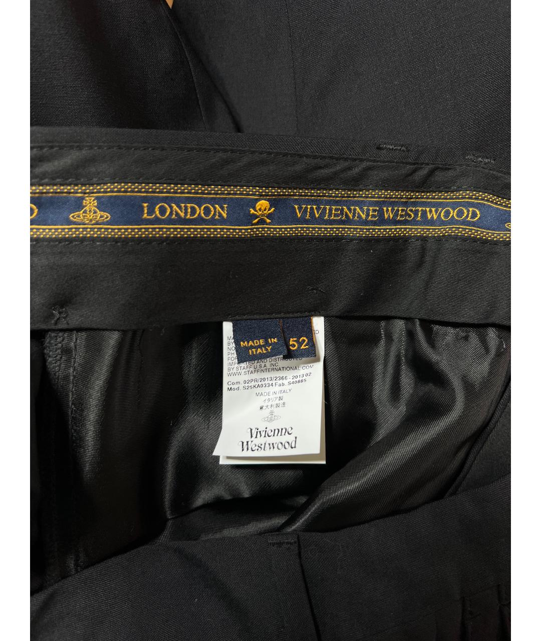 VIVIENNE WESTWOOD Черные шерстяные повседневные брюки, фото 5