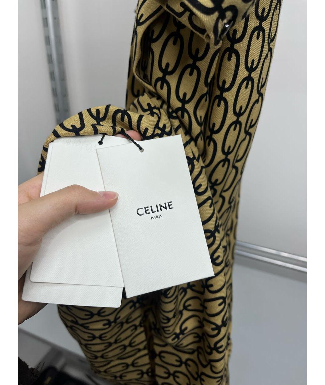 CELINE Золотое шерстяное повседневное платье, фото 5