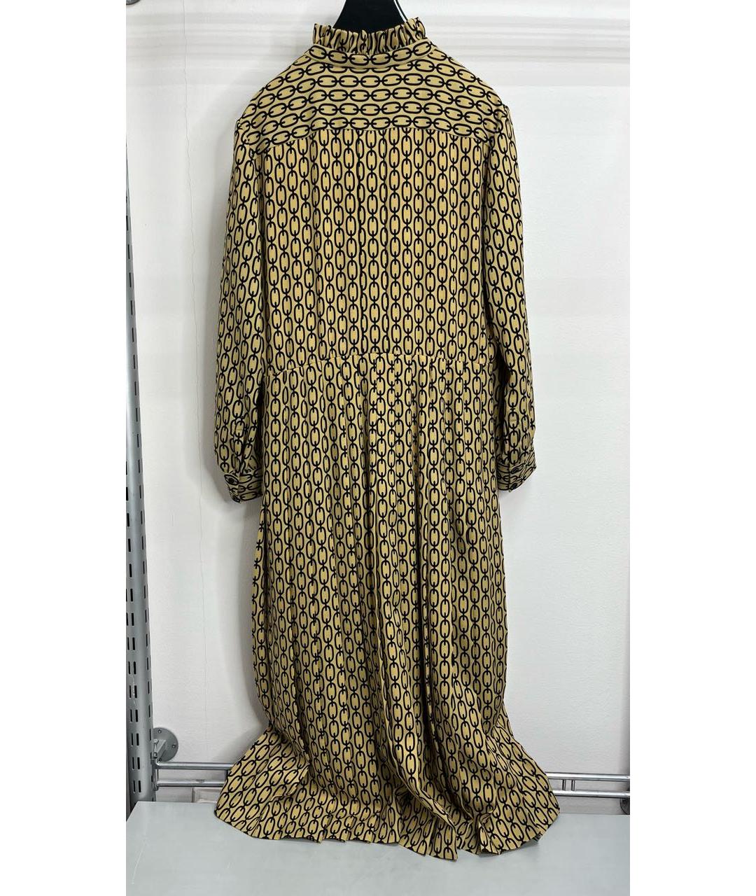 CELINE Золотое шерстяное повседневное платье, фото 3