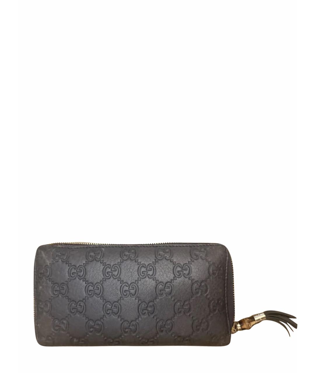 GUCCI Черный кожаный кошелек, фото 1