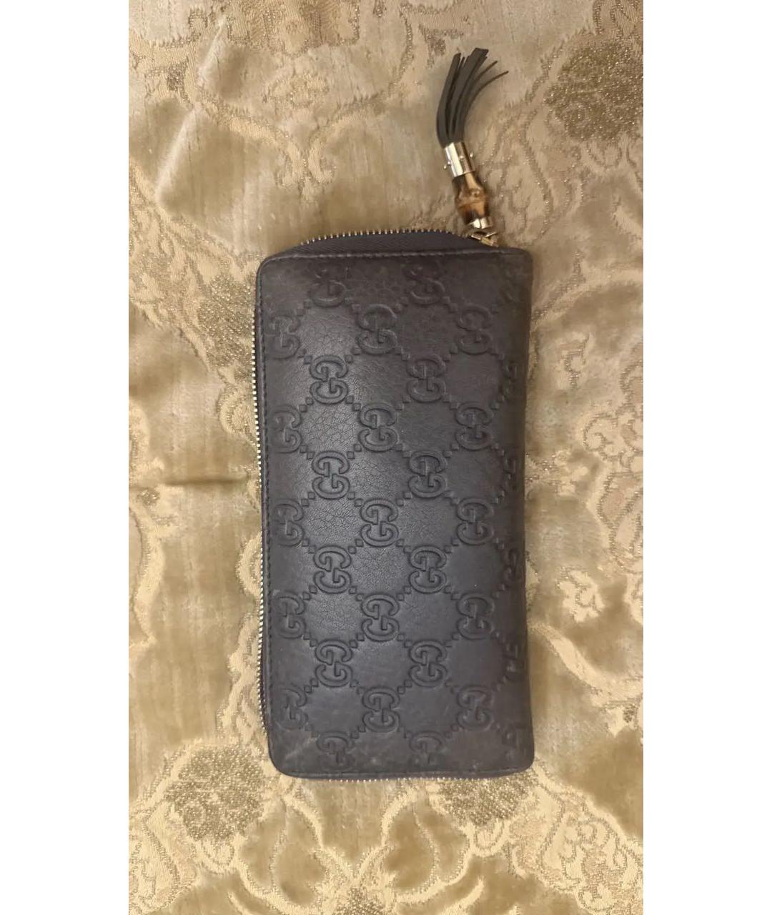 GUCCI Черный кожаный кошелек, фото 5