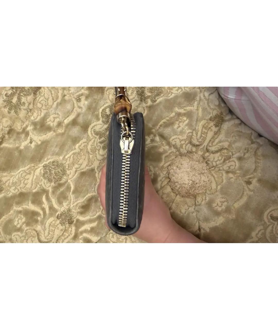 GUCCI Черный кожаный кошелек, фото 2