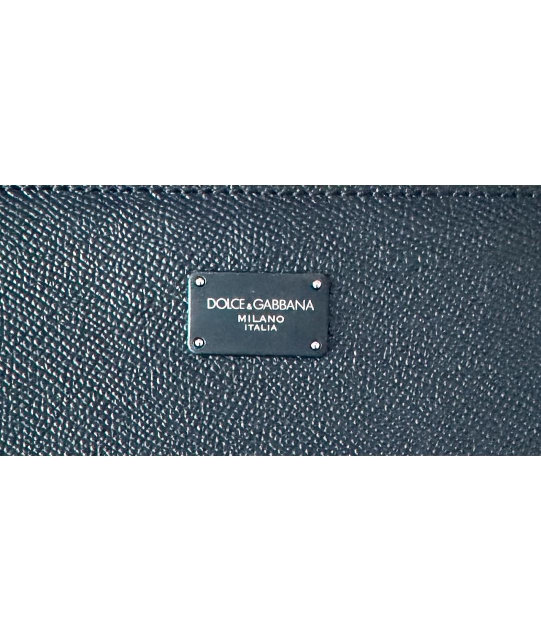 DOLCE&GABBANA Черная кожаная папка для документов, фото 3
