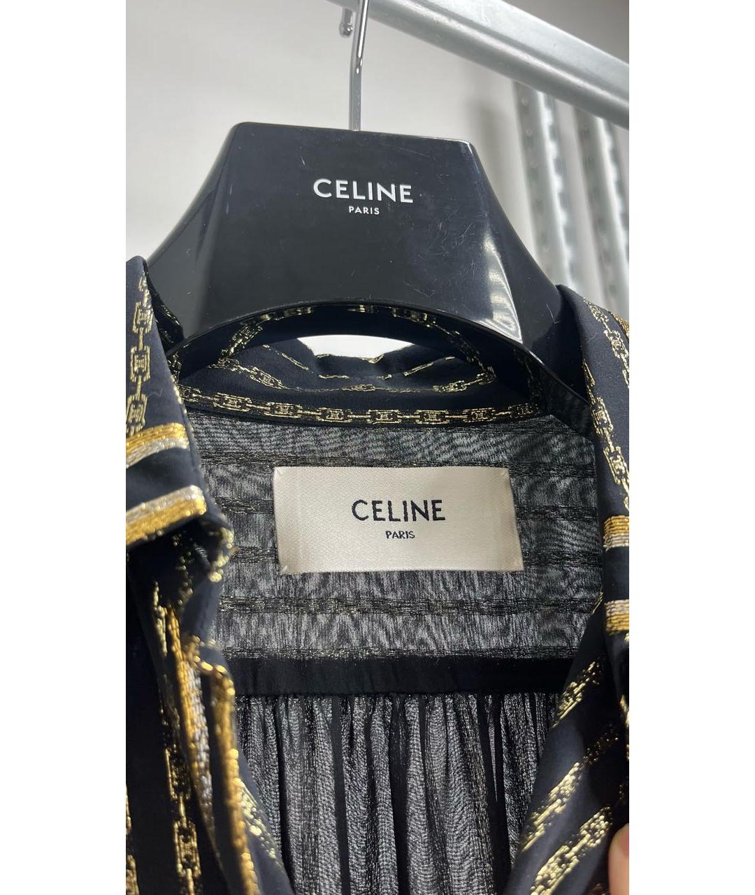 CELINE Черное шифоновое коктейльное платье, фото 3