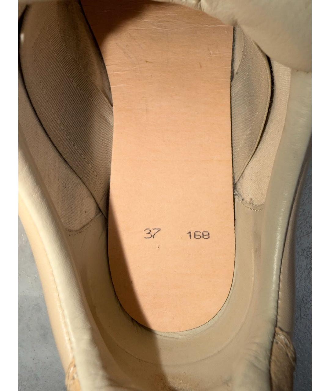 MAISON MARGIELA Бежевые кожаные кеды, фото 8