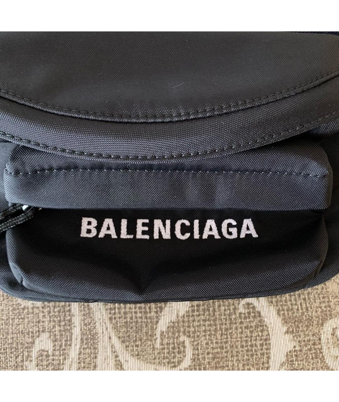 BALENCIAGA Черная синтетическая поясная сумка, фото 2
