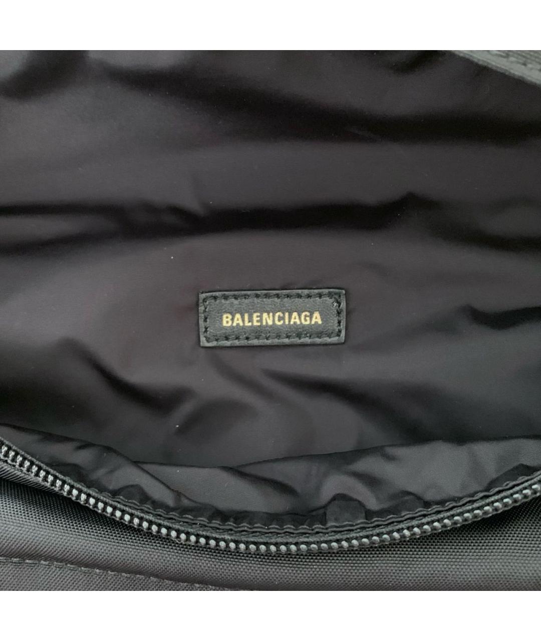 BALENCIAGA Черная синтетическая поясная сумка, фото 4