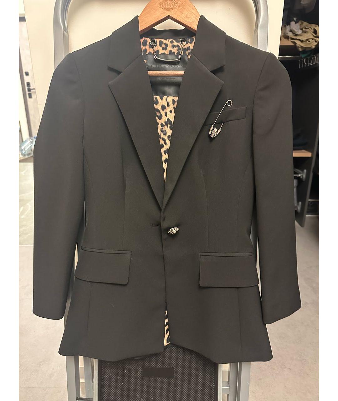 PHILIPP PLEIN Черный полиэстеровый жакет/пиджак, фото 8