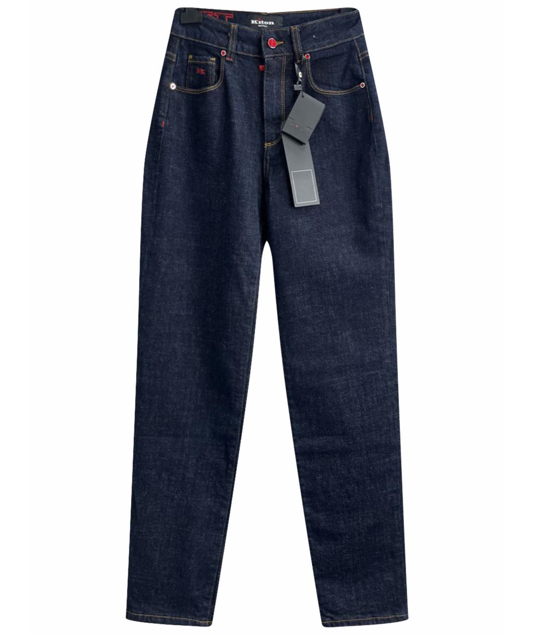 KITON Темно-синие хлопковые джинсы скинни, фото 1