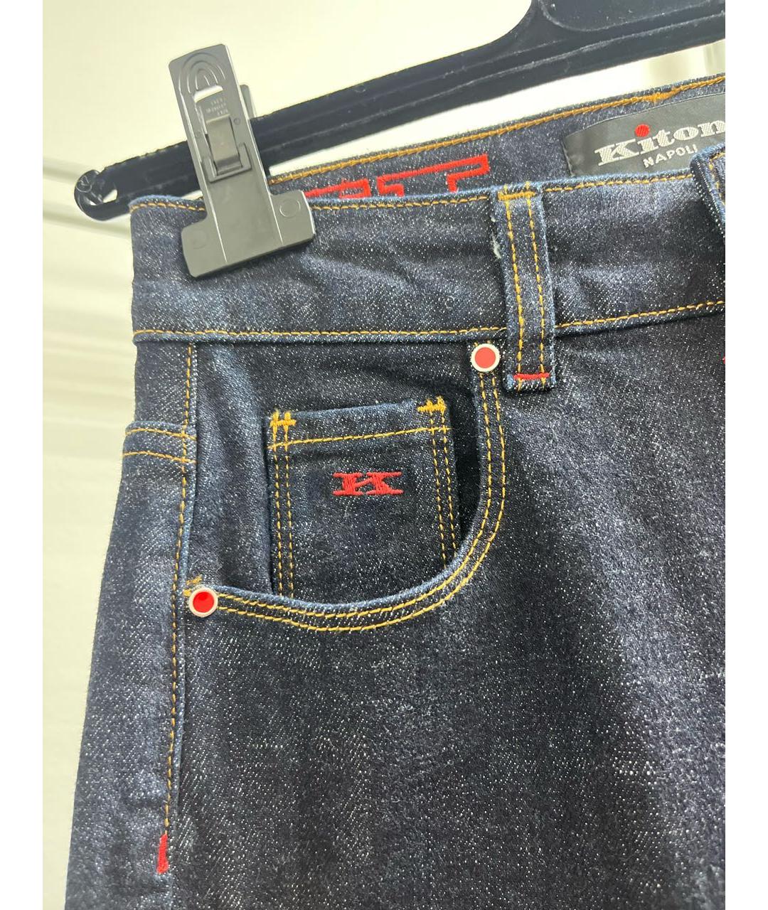 KITON Темно-синие хлопковые джинсы скинни, фото 4