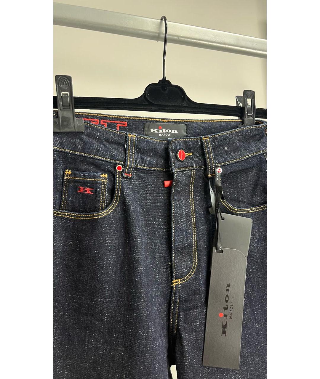 KITON Темно-синие хлопковые джинсы скинни, фото 3