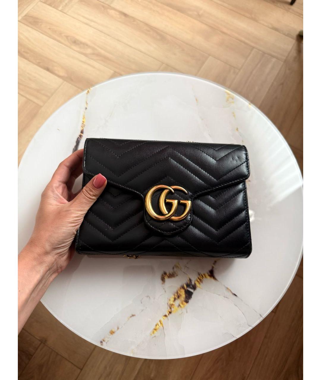 GUCCI Черная кожаная сумка через плечо, фото 2