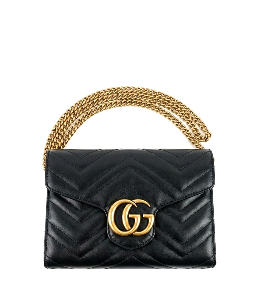 GUCCI Черная кожаная сумка через плечо, фото 1
