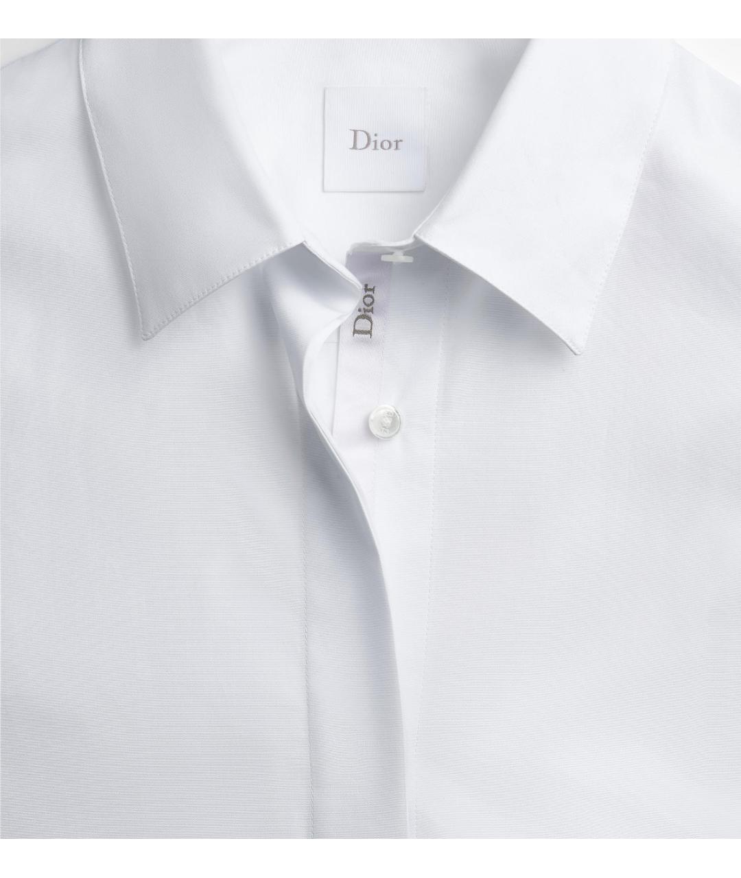 CHRISTIAN DIOR Белая хлопковая классическая рубашка, фото 2