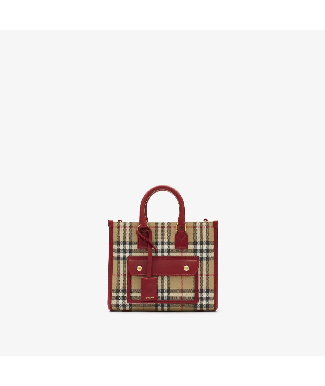 BURBERRY Бежевая тканевая сумка с короткими ручками, фото 1