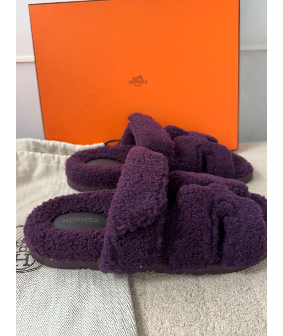 HERMES Фиолетовые сандалии, фото 8