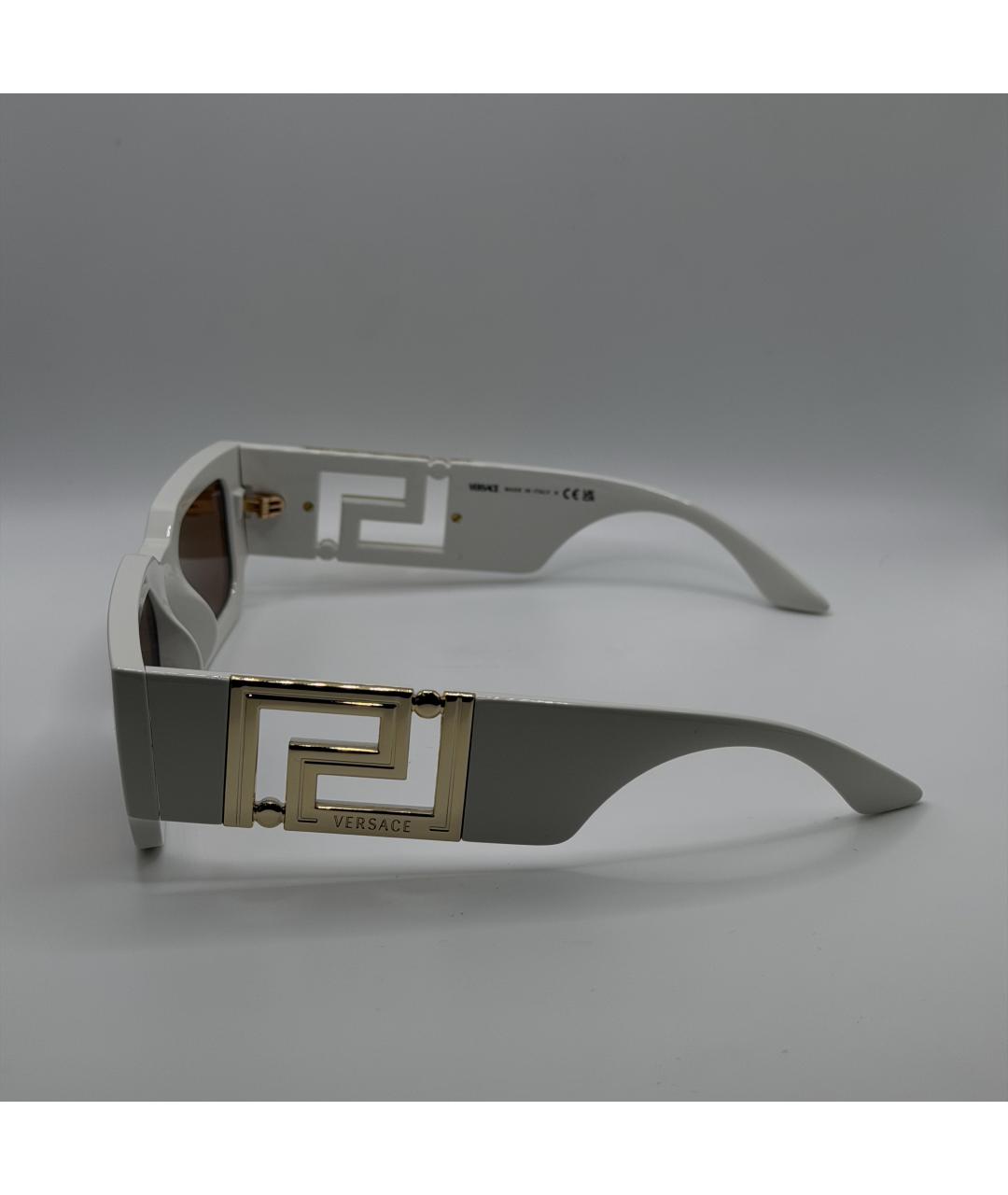 VERSACE Белые пластиковые солнцезащитные очки, фото 3
