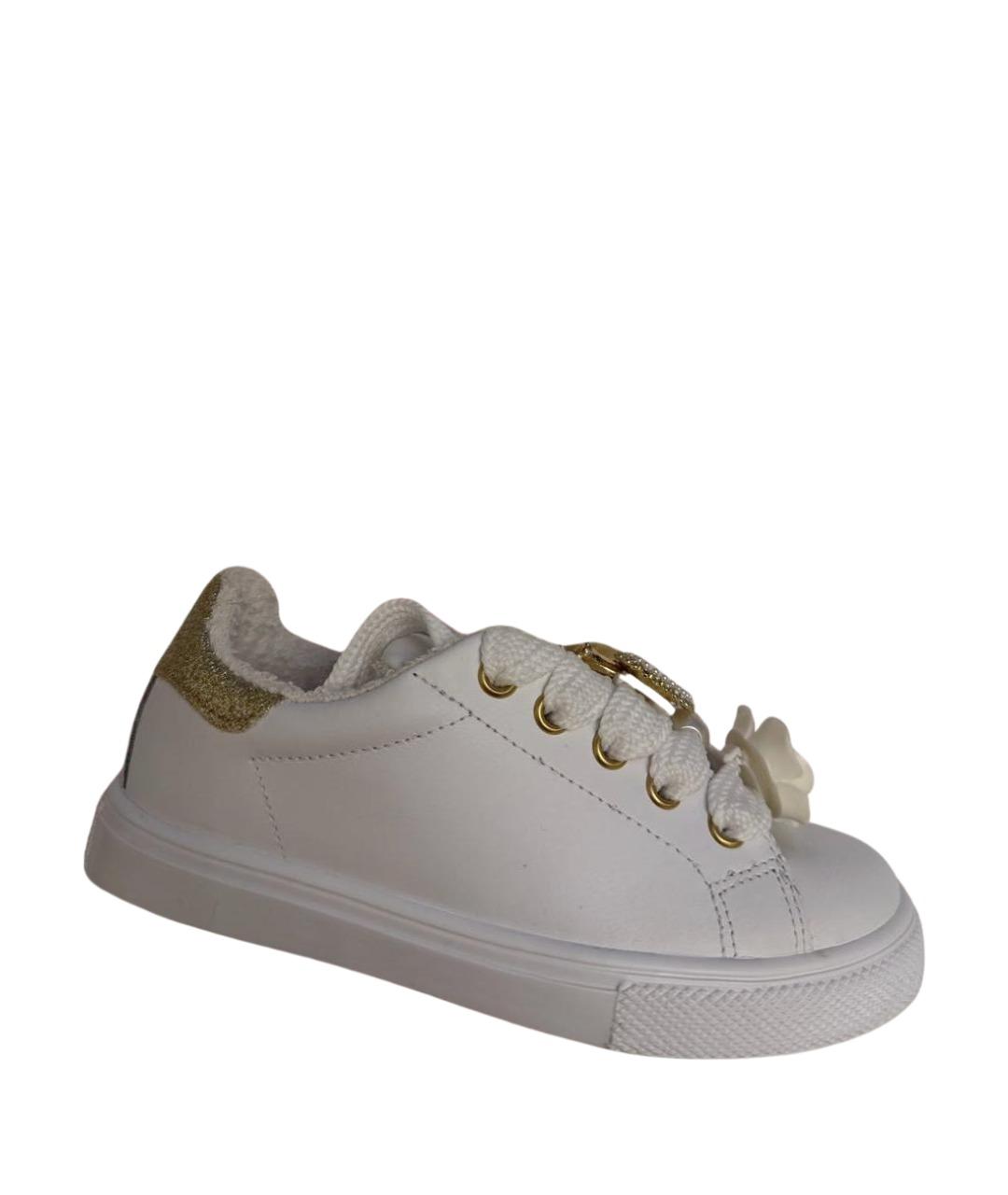 MONNALISA Белые кожаные кеды, фото 1