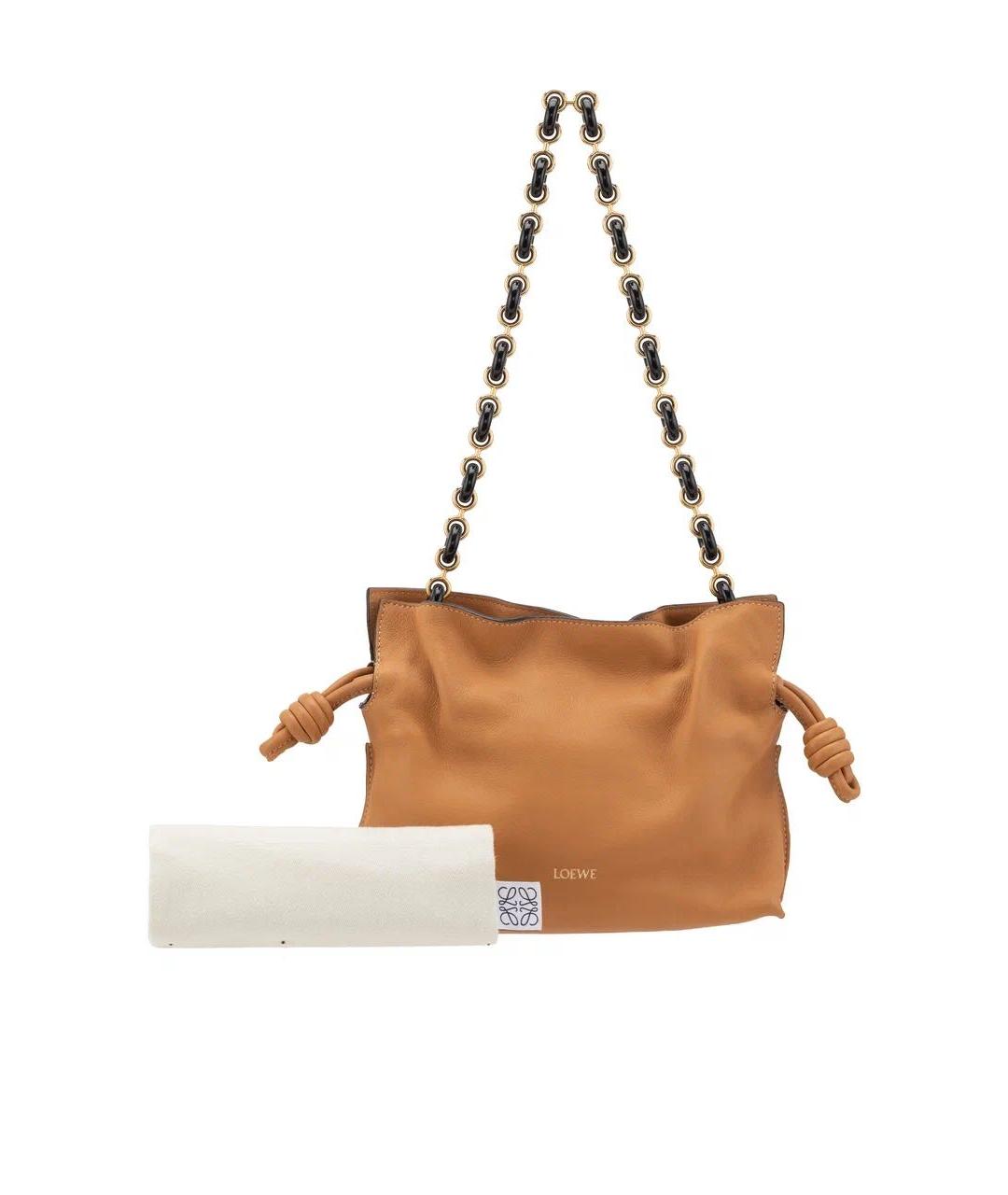 LOEWE Коричневая кожаная сумка через плечо, фото 4