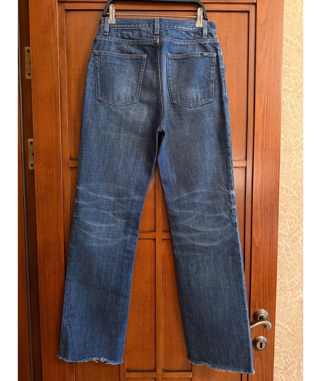 SAINT LAURENT Синие хлопковые джинсы слим, фото 2