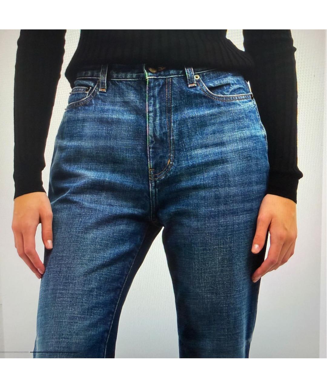 SAINT LAURENT Синие хлопковые джинсы слим, фото 5