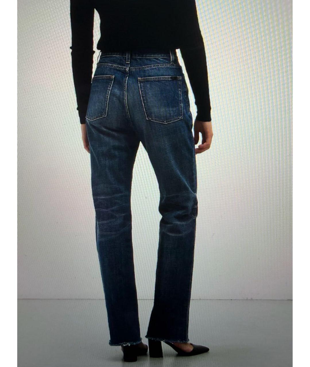 SAINT LAURENT Синие хлопковые джинсы слим, фото 7
