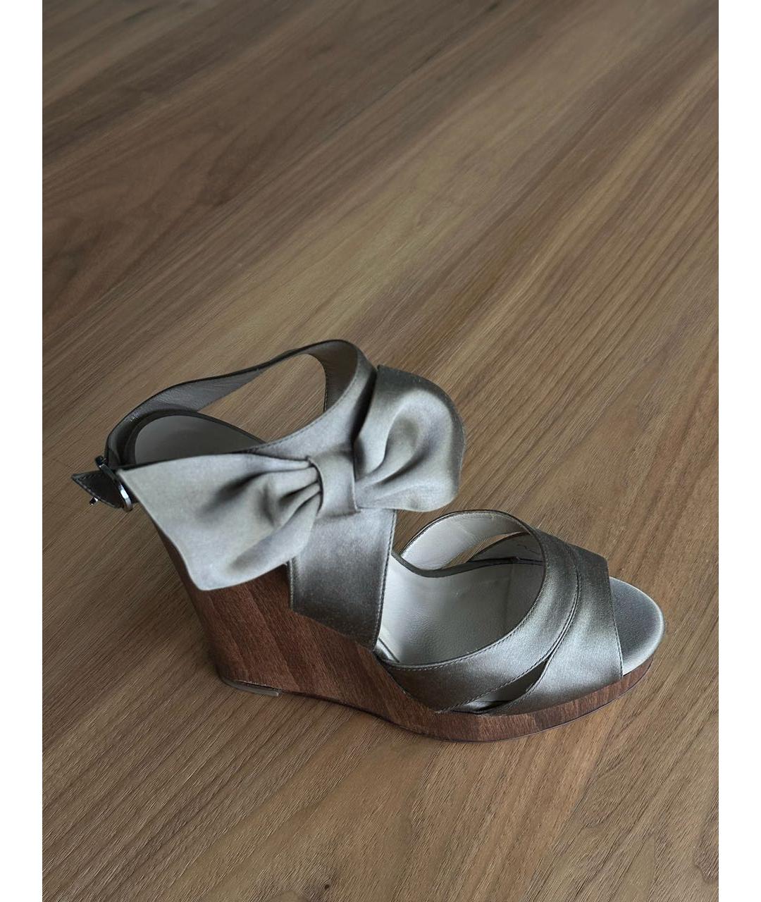 VALENTINO Серые текстильные туфли, фото 9