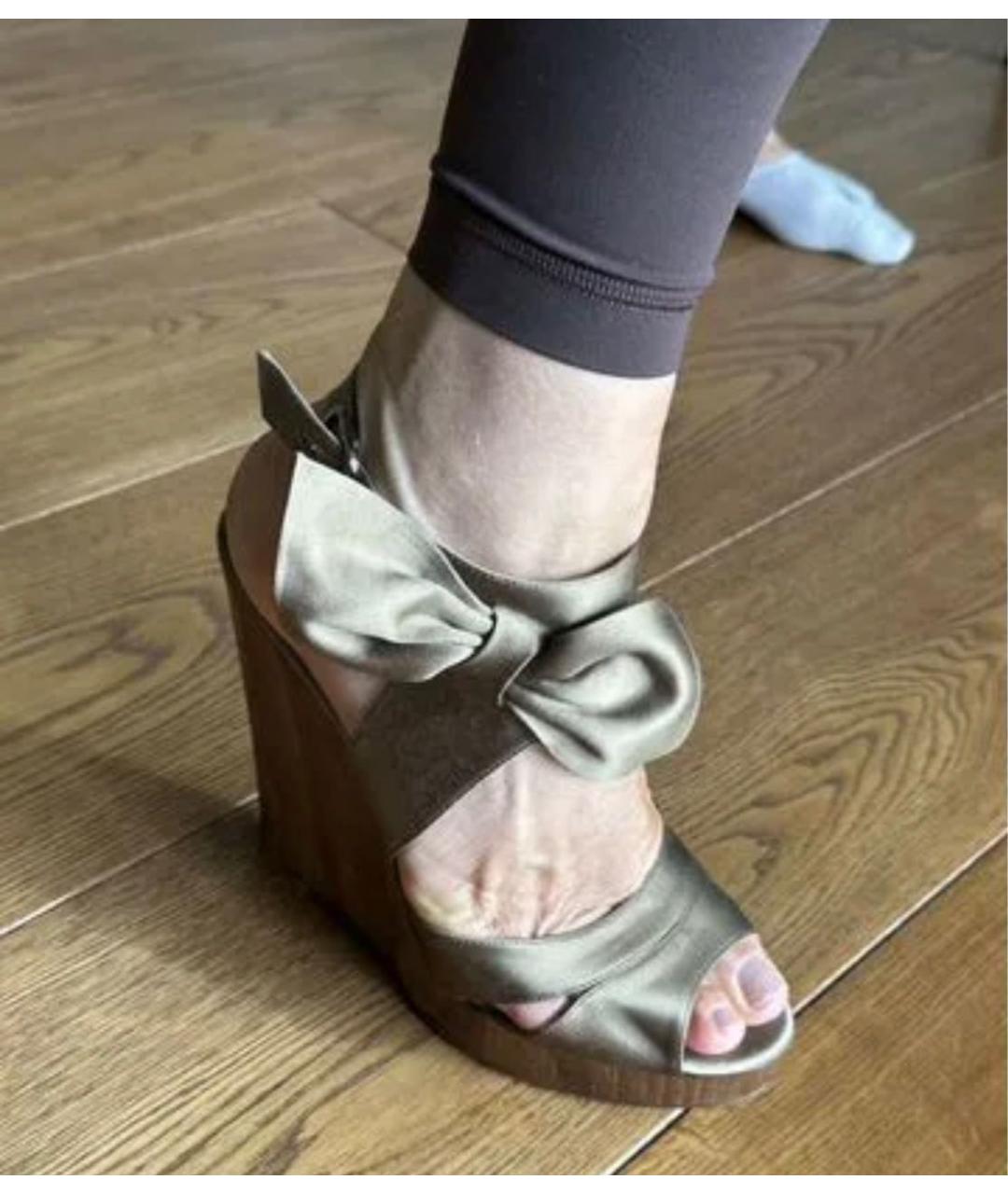 VALENTINO Серые текстильные туфли, фото 8