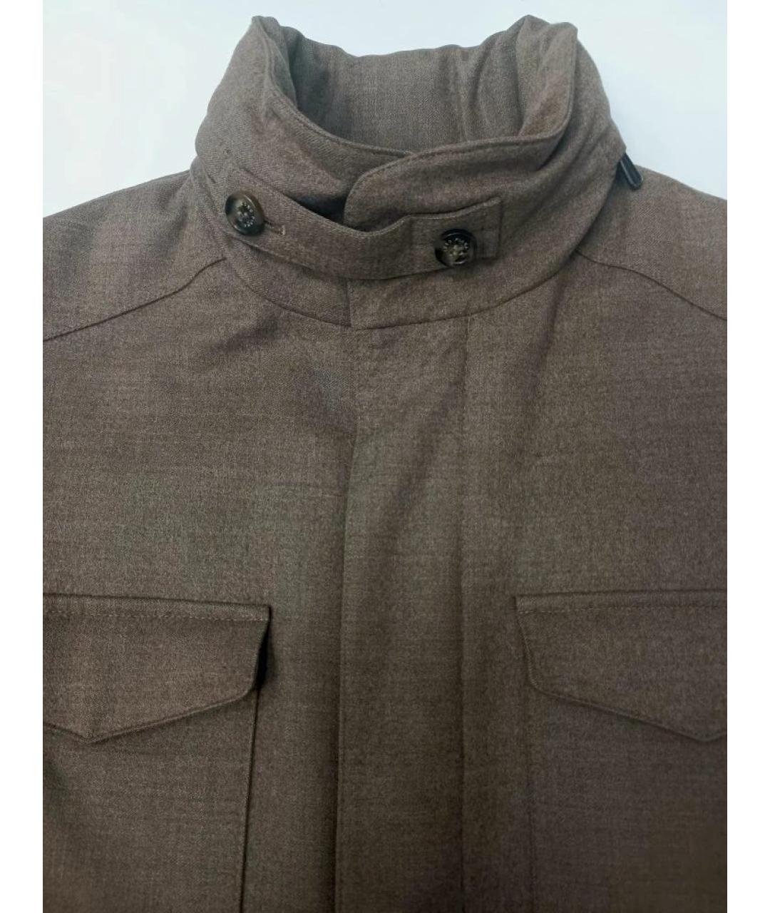 LORO PIANA Коричневая шерстяная куртка, фото 2
