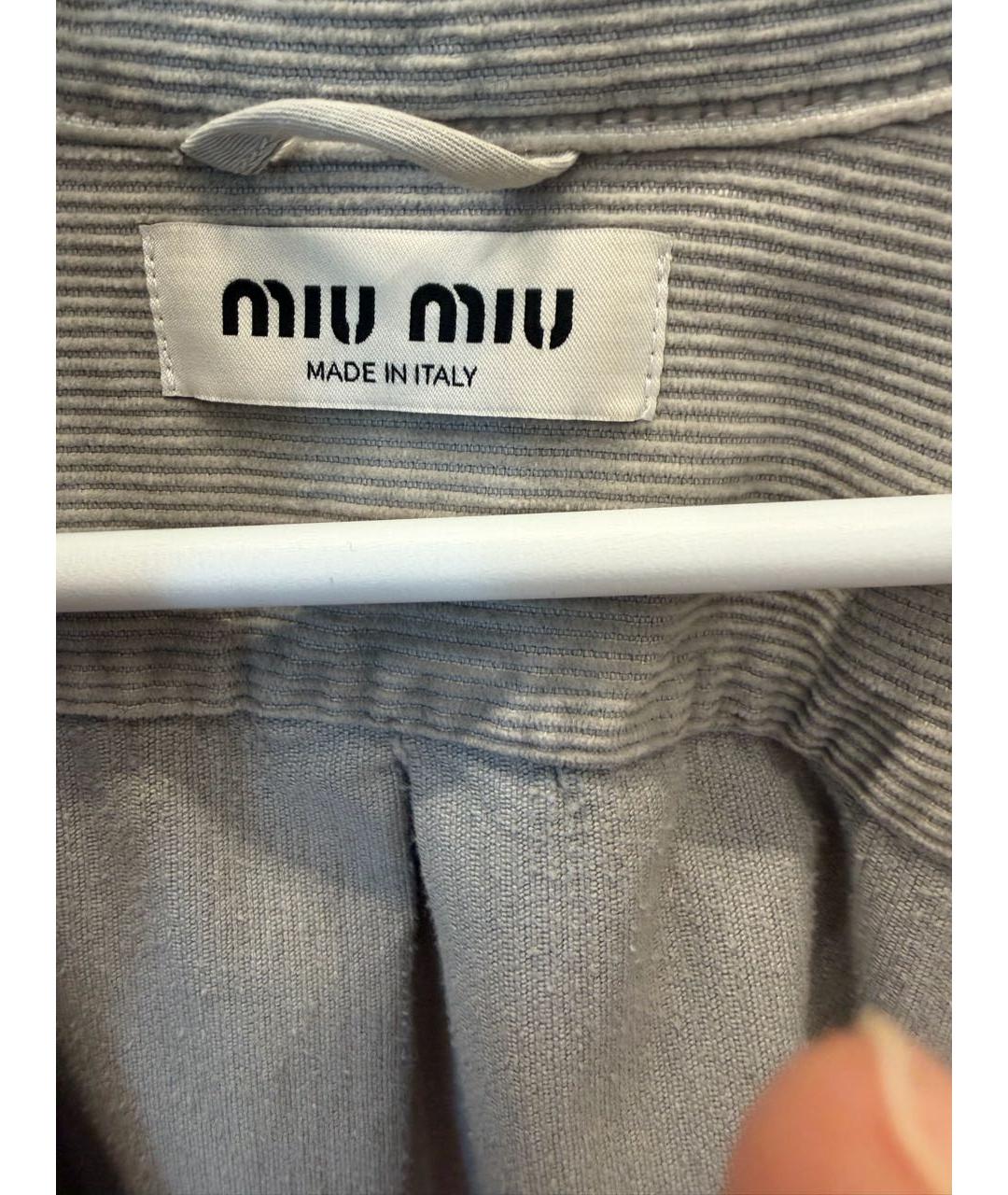 MIU MIU Серая хлопковая рубашка, фото 4