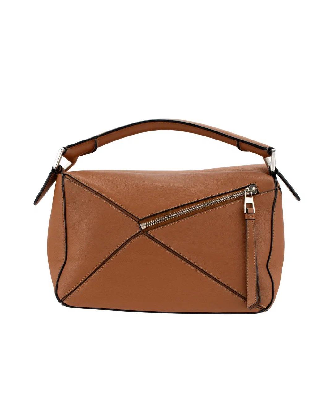 LOEWE Коричневая кожаная сумка через плечо, фото 2