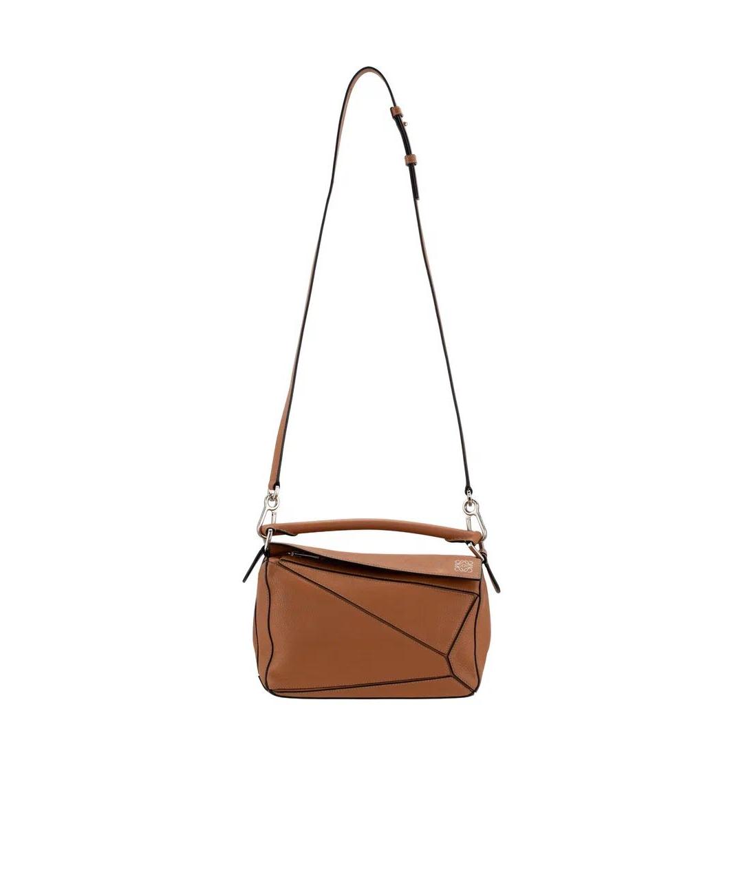 LOEWE Коричневая кожаная сумка через плечо, фото 4