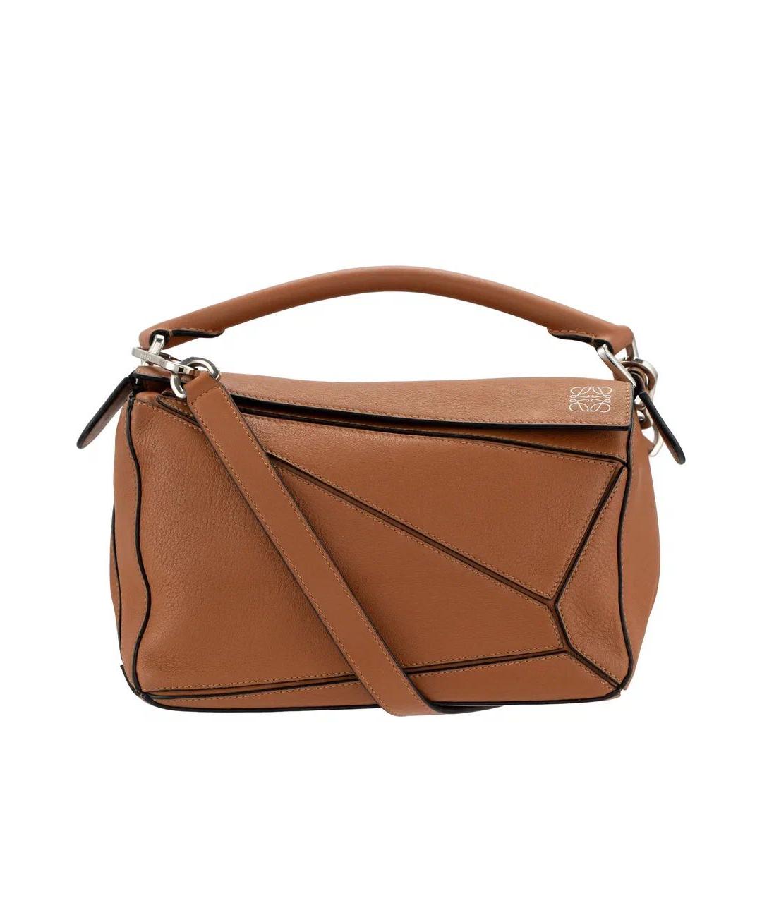 LOEWE Коричневая кожаная сумка через плечо, фото 1