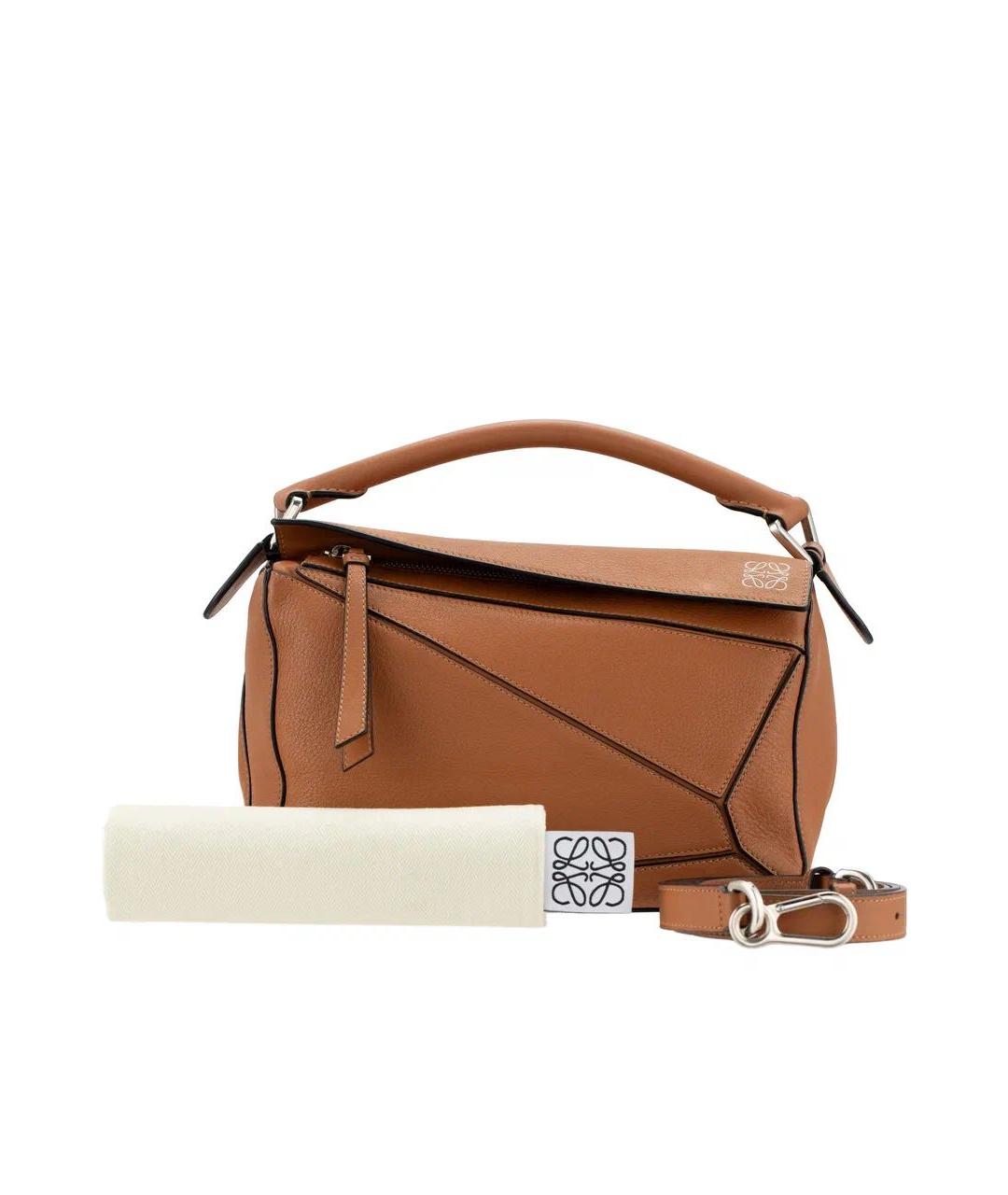 LOEWE Коричневая кожаная сумка через плечо, фото 5