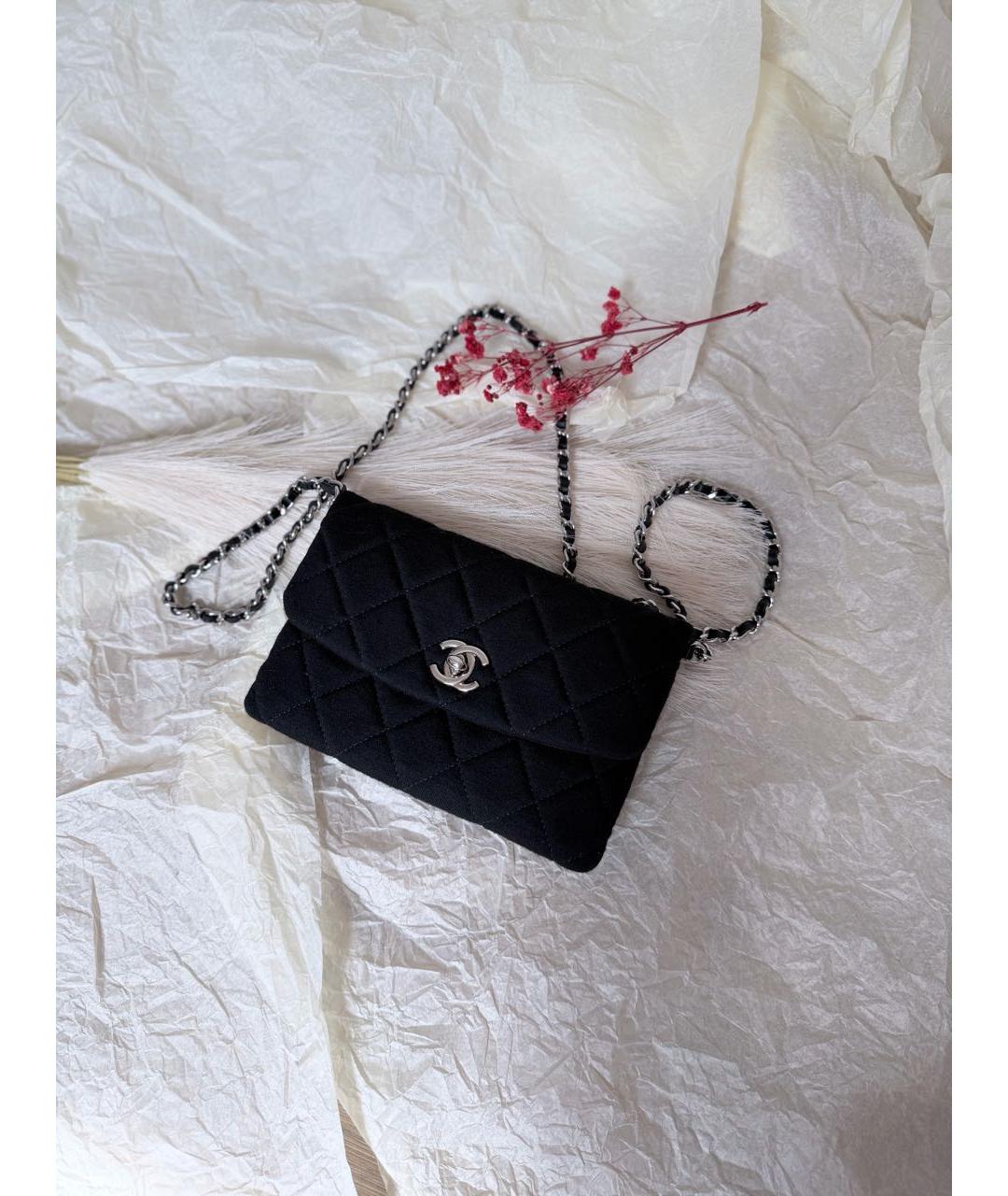 CHANEL Черная тканевая сумка через плечо, фото 2