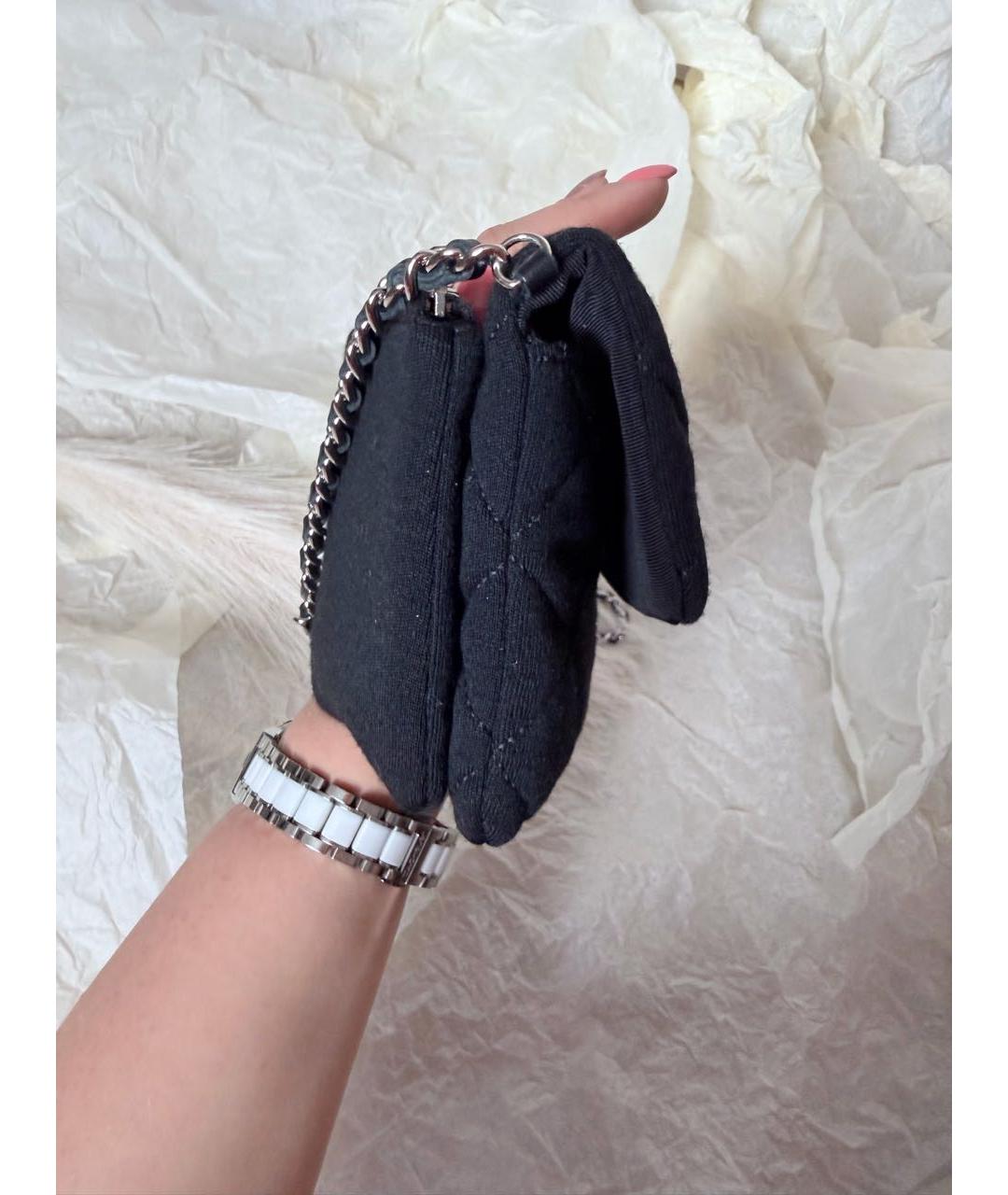 CHANEL Черная тканевая сумка через плечо, фото 4